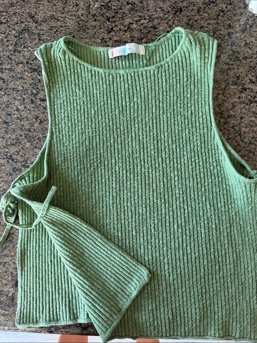 Free people Green Ribbed Knit Women's Sweater Tank - Unbranded